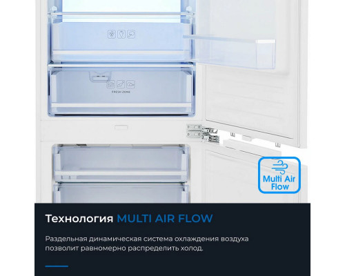 Встраиваемый холодильик ZUGEL ZRI2070FNF белый