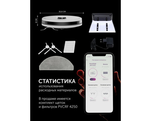 Робот-пылесос POLARIS PVCR 4250 WIFI IQ Home белый