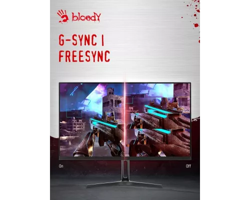 Монитор 23.8" BLOODY MN240F IPS 1920x1080, 180 Гц, 1 мс, 16:9, 280 кд/м², 2xHDMI, 1xDP, 1x3.5 мм, 2x2 Вт, черный