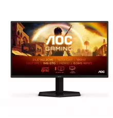 Монитор 24.5" AOC 25G42E IPS 1920x1080, 180 Гц, 1 мс, 16:9, 300 кд/м², HDMI 2.0, DP 1.4, 3.5 Jack, HDR10, Adaptive-Sync, VESA 100x100, черный