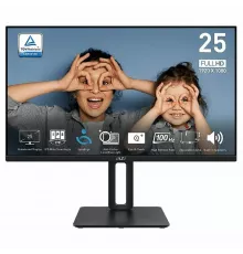 Монитор 24.5" MSI PRO MP251P IPS 1920x1080, 100 Гц, 1 мс, 16:9, 300 кд/м2, 1xHDMI, 1xVGA, 1x3.5 мм, черный