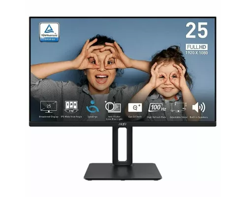 Монитор 24.5" MSI PRO MP251P IPS 1920x1080, 100 Гц, 1 мс, 16:9, 300 кд/м2, 1xHDMI, 1xVGA, 1x3.5 мм, черный