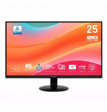 Монитор 24.5" MSI Pro MP252L IPS 1920x1080, 100 Гц, 1 мс, 16:9, 250 кд/м², HDMI 1.4b, DP 1.2, 3.5 Jack, Adaptive-Sync, черный