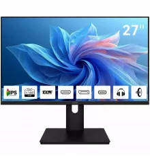 Монитор 27" Aiwa MQ272A IPS 2560x1440, 100 Гц, 4 мс, 16:9, 300 кд/м², HDMI 2.0, DP 1.2, USB-C, 3.5 Jack, динамики (2x3 Вт), FreeSync, G-Sync, черный