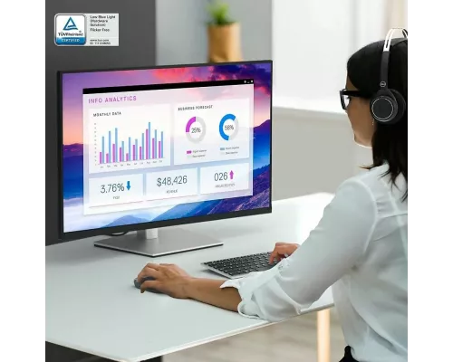 Монитор 31.5" Dell P3223QE IPS 3840x2160, 60 Гц, 5 мс, 16:9, 350 кд/м², HDMI 2.0, DP 1.4, USB-C, USB Hub (4x USB 3.0), Ethernet, HDR10, черный и серебристый