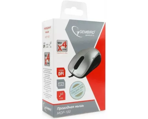 Мышь Gembird MOP-100-S серый