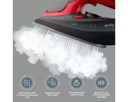 Утюг Domfy DSC-EI502 черный/красный