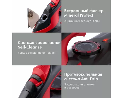Утюг Domfy DSC-EI502 черный/красный
