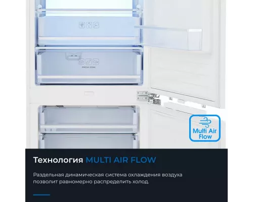 Встраиваемый холодильик ZUGEL ZRI2070FNF белый