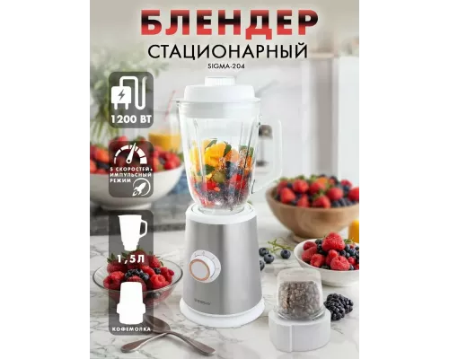 Блендер ENDEVER SIGMA-204 стальной/белый