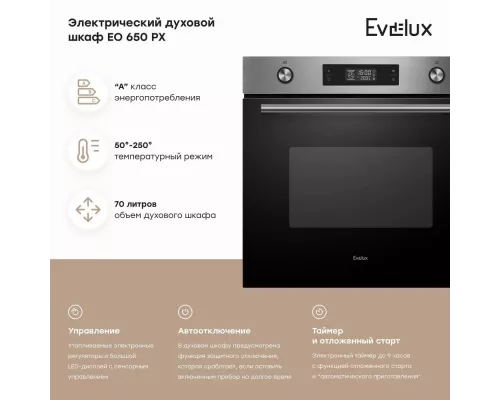 Духовой шкаф EVELUX EO 650 PX