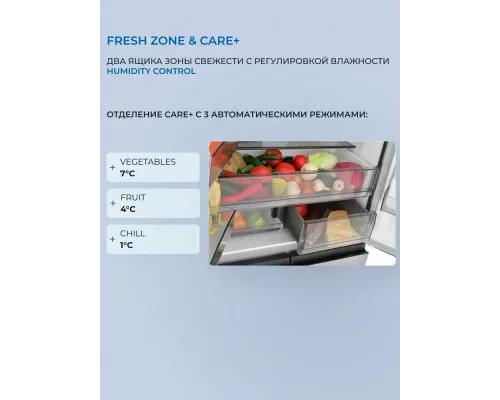 Холодильник ZUGEL ZRCD430X нержавеющая сталь
