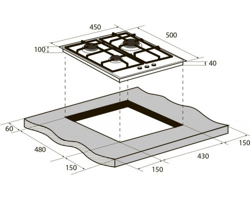 Варочная поверхность ZUGEL ZGH451X стальная