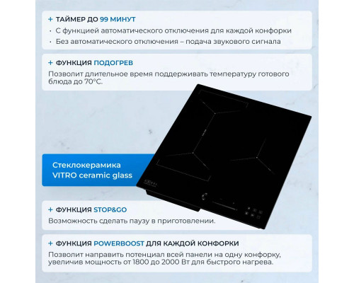Варочная поверхность ZUGEL ZIH454B черная