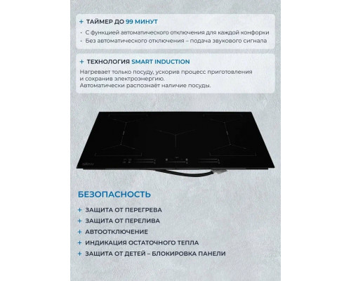 Варочная поверхность ZUGEL ZIH617B черная