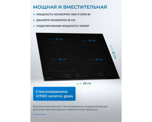 Варочная поверхность ZUGEL ZIH618B черная