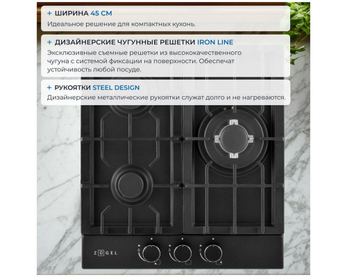 Варочная поверхность Zugel ZGH450B черная