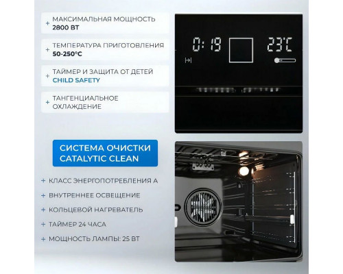 Духовой шкаф ZUGEL ZOE601B черный