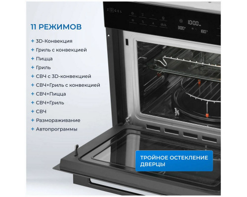 Духовой шкаф ZUGEL ZOE610B черный