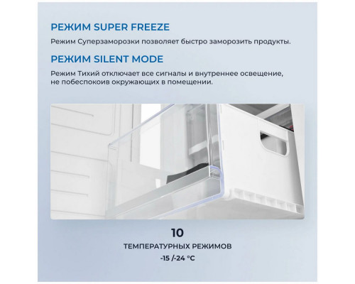 Встраиваемая морозильная камера ZUGEL ZFI17540NF белый