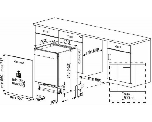 Встраиваемая посудомоечная машина HOTPOINT HI 5D84 DW