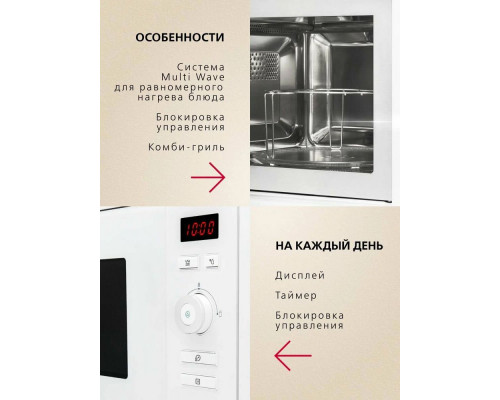 Встраиваемая микроволновая печь Hansa AMM20BEWH белая