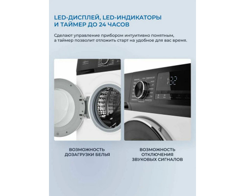 Стиральная машина ZÜGEL ZWS7120I Inverter Steam белая