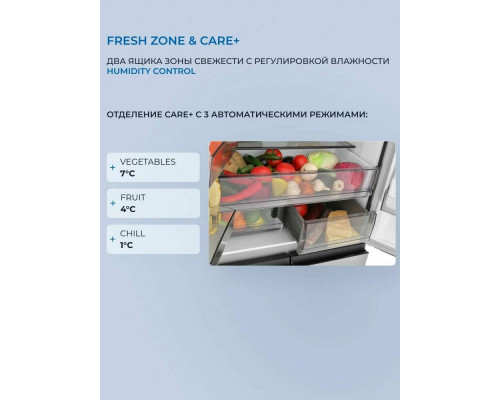 Холодильник ZUGEL ZRCD430X нержавеющая сталь