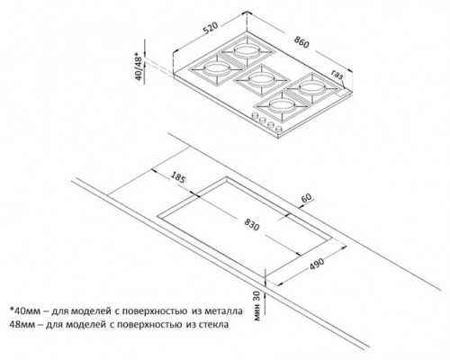 Варочная поверхность KORTING HGG 9835 CTB