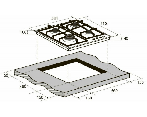 Варочная поверхность ZUGEL ZGH600B черная