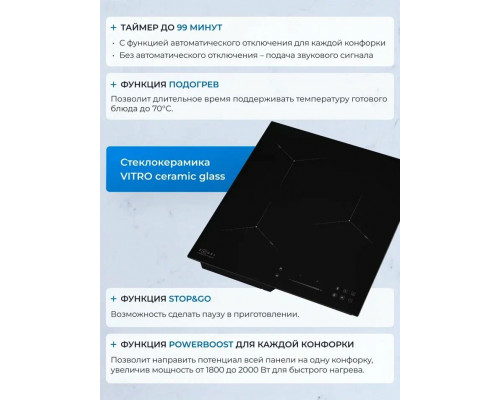 Варочная поверхность ZUGEL ZIH453B черная