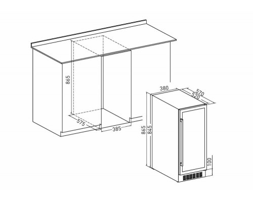 Винный шкаф ZÜGEL ZCWI310DB черный