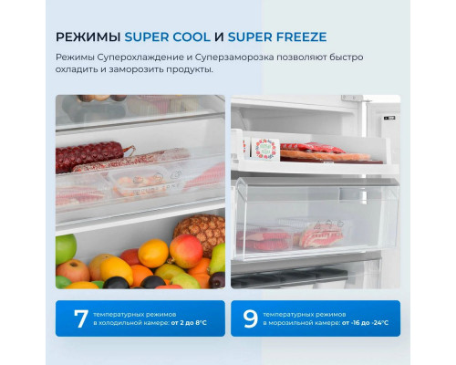 Встраиваемый холодильник ZUGEL ZRI2003FNF белый