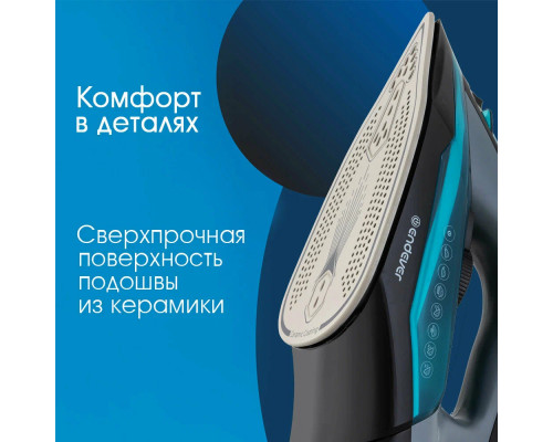 Утюг ENDEVER DELTA-234 черный/лазурно-синий