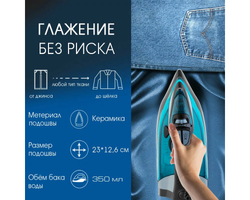 Утюг ENDEVER DELTA-234 черный/лазурно-синий