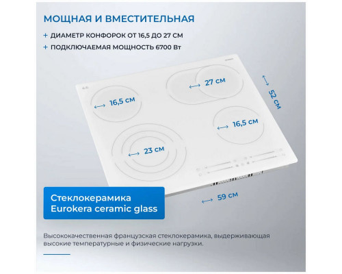 Варочная поверхность ZUGEL ZEH603W белая