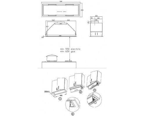 Встраиваемая вытяжка KORTING KHI 6997 GB бежевое стекло
