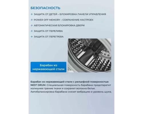 Стиральная машина ZÜGEL ZWS8140I Inverter Steam белая