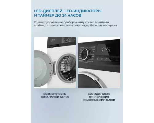 Стиральная машина ZÜGEL ZWS8140I Inverter Steam белая