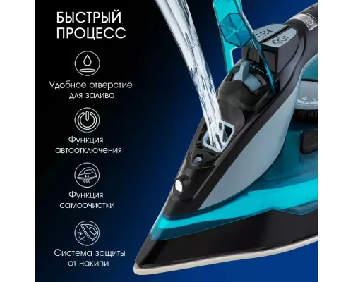 Утюг ENDEVER DELTA-234 черный/лазурно-синий