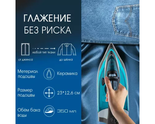 Утюг ENDEVER DELTA-234 черный/лазурно-синий