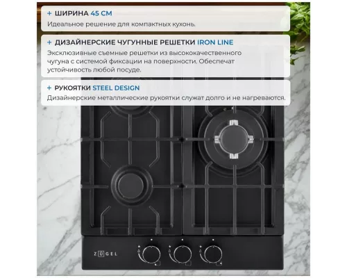 Варочная поверхность Zugel ZGH450B черная