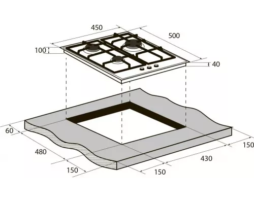 Варочная поверхность ZUGEL ZGH451X стальная