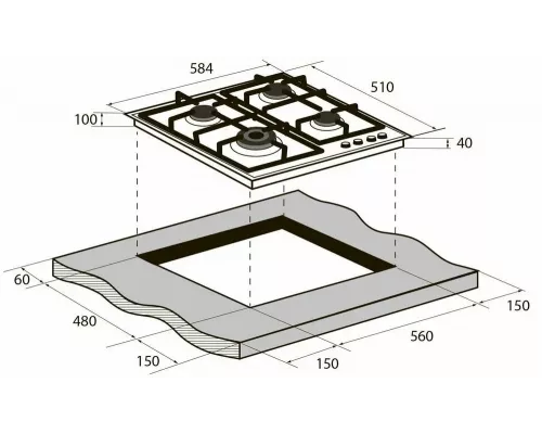Варочная поверхность ZUGEL ZGH600B черная