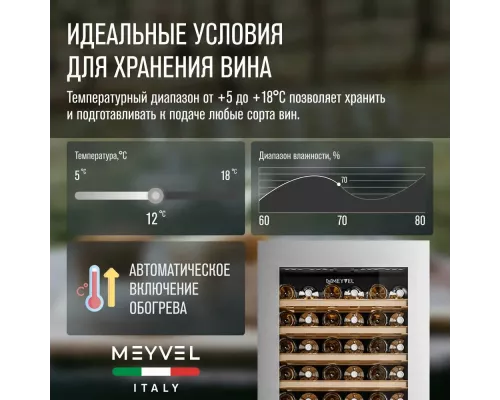 Винный шкаф Meyvel MV83-KSB2 стальной