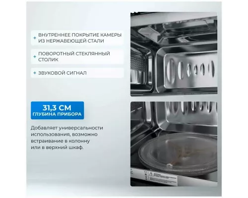 Встраиваемая микроволновая печь ZUGEL ZMO201B черная