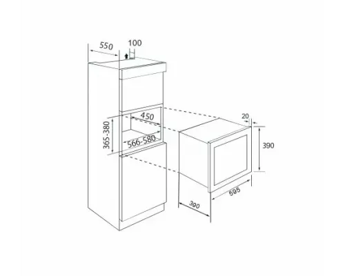 Встраиваемая микроволновая печь ZUGEL ZMO251W белая