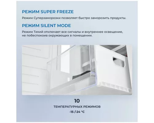 Встраиваемая морозильная камера ZUGEL ZFI17540NF белый