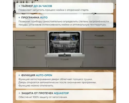 Встраиваемая посудомоечная машина ZUGEL ZDI608