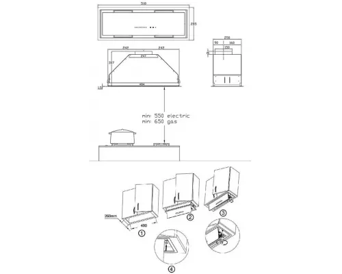 Встраиваемая вытяжка KORTING KHI 6997 GB бежевое стекло